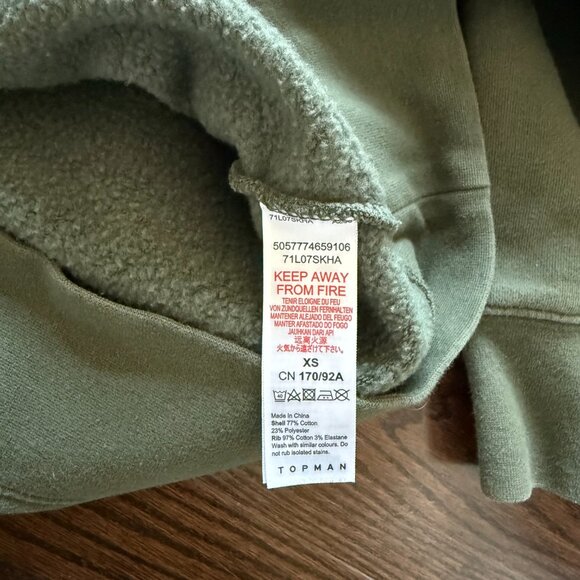 Topman Sweatshirt in Olive Green - Picture 3 of 4